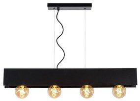 Φωτιστικό Κρεμαστό Lucide 30474-04-30 SURTUS Μαύρο Ματ (Black Mat)