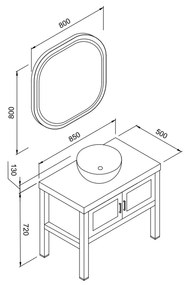 Σετ Έπιπλο Μπάνιου LONDON Λευκό MDF 18mm Λάκα 85 9SLON085WHM