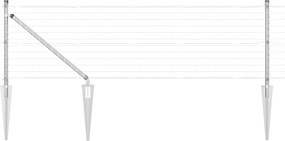 vidaXL Τεντώτο με στήριγμα Ασημί 0,4 x 10 μ Ατσάλι