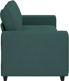 vidaXL Τριθέσιος Καναπές Σκούρο Πράσινο 220x77x82 εκ. Ύφασμα