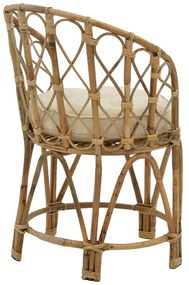 Πολυθρόνα Rostan Inart φυσικό rattan με μαξιλάρι 60x46x80εκ - 309-000001