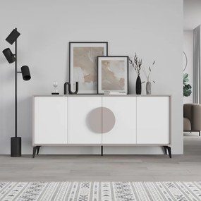 Μπουφές Gora  σε λευκή με μόκα απόχρωση  180x35.6x82εκ