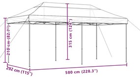 Τέντα Εκδηλώσεων Πτυσσόμενη Pop-Up Πορτοκαλί 580x292x315 εκ. - Πορτοκαλί