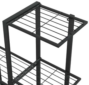 vidaXL Ανθοστήλη με Ρόδες Μαύρη 94,5 x 25 x 92,5 εκ. Μεταλλική