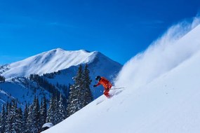 Φωτογραφία Man skiing down steep snow covered, Jakob Helbig