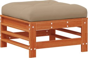 vidaXL Σετ Ξαπλώστρας Κήπου 5 pcs Κερωμένο Καφέ Στερεό πεύκο