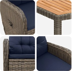 vidaXL Σετ Εξωτερικής Τραπέζης 5 τμχ. Grey and Navy Blue