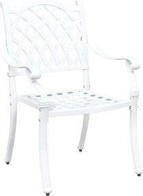 vidaXL Σέτ φαγητού για κήπο 5 pcs Λευκό Αλουμίνιο