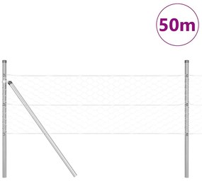 vidaXL Εξαγωνικός Φράκτης 0.8 x 50 μ, Γαλβανισμένος Χάλυβας