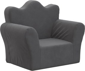 vidaXL Καναπές Παιδικός Ανθρακί από Μαλακό Βελουτέ Ύφασμα