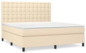 ΚΡΕΒΑΤΙ BOXSPRING ΜΕ ΣΤΡΩΜΑ ΚΡΕΜ 180X200 ΕΚ. ΥΦΑΣΜΑΤΙΝΟ 3142118