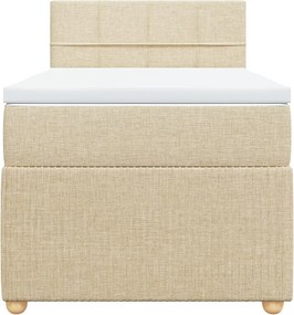 vidaXL Κρεβάτι Boxspring με Στρώμα Κρεμ 80 x 200 εκ. Υφασμάτινο
