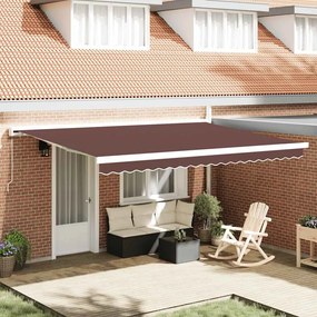 vidaXL Τέντα Πτυσσόμενη Χειροκίνητη Καφέ 450x300 εκ.