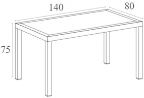 ARES ΤΡΑΠΕΖΙ 140Χ80Χ75ΕΚ. TAUPE ΠΟΛ/ΝΙΟΥ