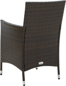 vidaXL Σετ Τραπεζαρίας Εξ. Χώρου 5 τεμ. Καφέ Συνθ. Ρατάν με Μαξιλάρια