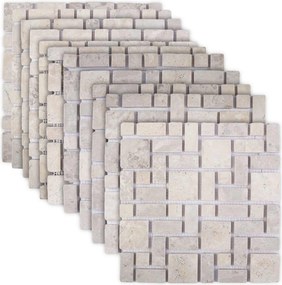 vidaXL Πλακίδια Μωσαϊκού Κρεμ 30 x 30 cm Μάρμαρο
