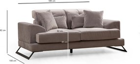 2-Seat Sofa Frido - Light Grey Light Grey