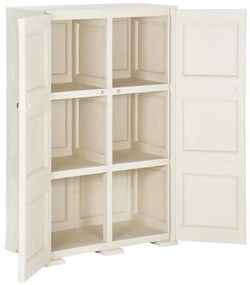 vidaXL Πλαστικό Ντουλάπι Angora Λευκό 79 x 43 x 125εκ. με Σχέδιο Ξύλου