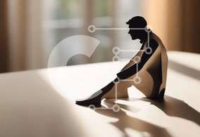 Intra Συλλεκτικό Ξύλινο Παζλ Plywood 4mm - Σιλουέτα ενός ατόμου που κάθεται σε μια καρέκλα Σε Ξύλινο Κουτί - Διαστάσεις Puzzle: 10x10 cm – 25 κομμάτια