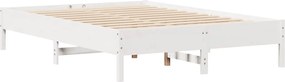 vidaXL Σκελετός Κρεβ. Χωρίς Στρώμα Λευκό 150x200 εκ Μασίφ Πεύκο