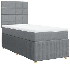 ΚΡΕΒΑΤΙ BOXSPRING ΜΕ ΣΤΡΩΜΑ ΑΝΟΙΧΤΟ ΓΚΡΙ 90X200 ΕΚ. ΥΦΑΣΜΑΤΙΝΟ 3291939