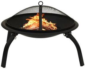 vidaXL Τζάκι Εξωτ. Χώρου/Ψησταριά 56 x 56 x 49 εκ. Ατσάλι &amp; Σκαλιστήρι