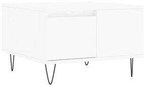 Τραπεζάκι Σαλονιού Λευκό 55x55x36,5 εκ. από Επεξεργασμένο Ξύλο - Λευκό