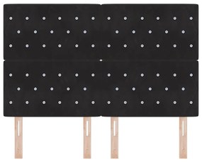 vidaXL LED Κεφαλαριά Μαύρη 80 εκ από Βελούδο