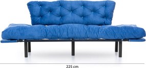 Τριθέσιος Καναπές Κρεβάτι Μπλε TONNE 70x185x85