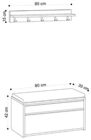 Έπιπλο εισόδου Boby Megapap χρώμα travertine 80x35x42εκ.