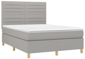 ΚΡΕΒΑΤΙ BOXSPRING ΜΕ ΣΤΡΩΜΑ &amp; LED ΑΝ.ΓΚΡΙ 140X200ΕΚ. ΥΦΑΣΜΑΤΙΝΟ 3135517