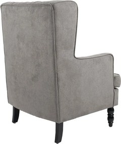 Πολυθρόνα - μπερζέρα Efficient ύφασμα γκρι-μαύρο 72x97x100εκ 72x89x100 εκ.