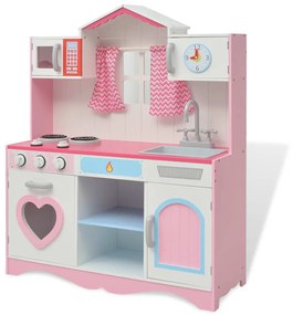 Κουζίνα Παιδική Ροζ και Λευκή 82 x 30 x 100 εκ. Ξύλινη