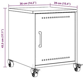 Κομοδίνο Ροζ 36x38,5x43,5 εκ. από Χάλυβα - Ροζ