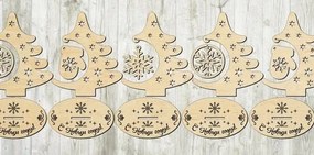 Σετ των 3 Intra απο ξύλο plywood 3mm-4mm πάχος – Θήκη στολιδιού Χριστουγεννιάτικου δέντρου με ξύλο συλλογής στολιδιών κρεμαστό 35x40 cm INTRAVECTRY-MY547920