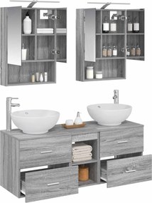vidaXL Σετ Επίπλων Μπάνιου 5 pcs Γκρι Sonoma
