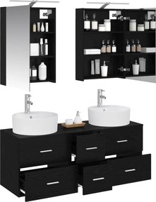 vidaXL Σετ Επίπλων Μπάνιου 5 pcs Μαύρη Δρυς