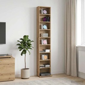 vidaXL Ντουλάπα CD Artisan Δρυς 33 x 23,5 x 175 εκ. Επεξεργασμένο Ξύλο