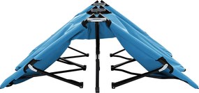 vidaXL Ξαπλώστρα Δύο Ατόμων Πτυσσόμενη Μπλε Ατσάλινη