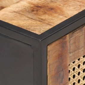 vidaXL Κομοδίνο 40x30x50εκ Ακατέργαστο Ξύλο Μάνγκο/Φυσικό Ζαχαροκάλαμο
