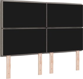 vidaXL LED κεφαλάρι Taupe ύφασμα