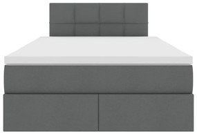 vidaXL Κρεβάτι με αποθηκευτικό χώρο και LED Σκούρο Γκρι 120 x 200 cm