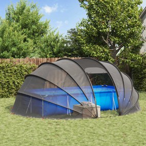 vidaXL Σκηνή πισίνας τύπου θόλου 538 x 440 x 204 εκ. Διαφανές