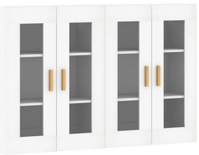 vidaXL Ντουλάπια Επιτοίχια 2 τεμ. Λευκά από Επεξεργασμένο Ξύλο
