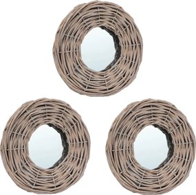 vidaXL Καθρέφτες 3 τεμ. 15 εκ. από Wicker