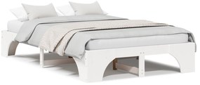 vidaXL Κρεβάτι Λευκό Ξύλο 120 x 200 cm Ανθεκτικό Σύγχρονο