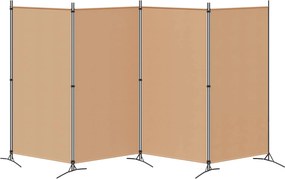 vidaXL 4-Πίνακας Διαχωριστικός Μπεζ 346 x 180 cm Ύφασμα