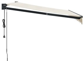 vidaXL Τέντα Πτυσσόμενη Αυτόματη Κρεμ 3 x 2,5 μ.