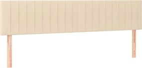 vidaXL Κρεβάτι Boxspring με Στρώμα Κρεμ 200x200 εκ. Υφασμάτινο
