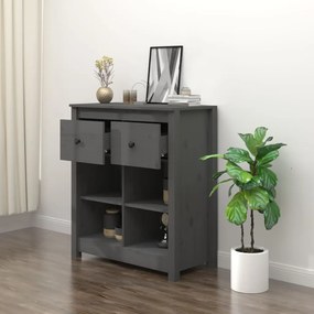 vidaXL Συρταριέρα Γκρί 70 x 35 x 80 εκ. από Μασίφ Ξύλο Πεύκου